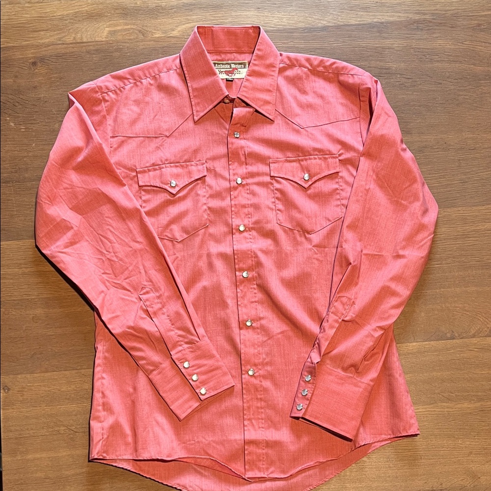 Men's Western Button Down Shirt in Coral by Youngblood